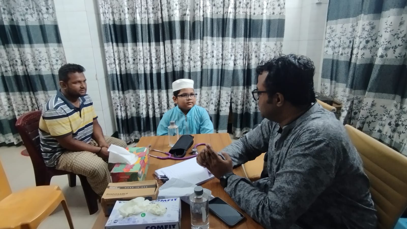 Online doctor consultation at a TeleRx medical camp